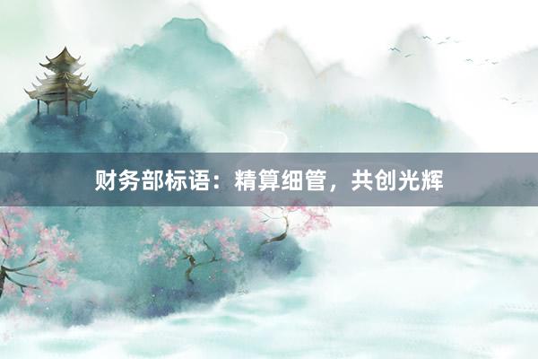 财务部标语：精算细管，共创光辉
